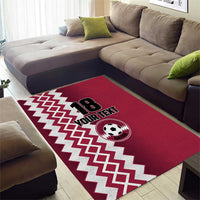 Custom Qatar Football Area Rug Maroon One Go Champion - Wonder Print Shop