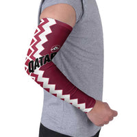 Custom Qatar Football Arm Sleeves Maroon One Go Champion - Wonder Print Shop
