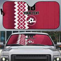 Custom Qatar Football Auto Sun Shade Maroon One Go Champion - Wonder Print Shop
