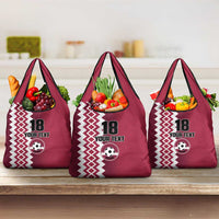 Custom Qatar Football Grocery Bag Maroon One Go Champion - Wonder Print Shop