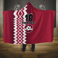 Custom Qatar Football Hooded Blanket Maroon One Go Champion - Wonder Print Shop