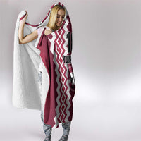 Custom Qatar Football Hooded Blanket Maroon One Go Champion - Wonder Print Shop