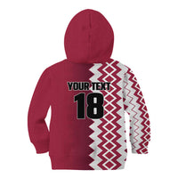 Custom Qatar Football Kid Hoodie Maroon One Go Champion - Wonder Print Shop