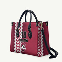 Custom Qatar Football Leather Bag Maroon One Go Champion - Wonder Print Shop