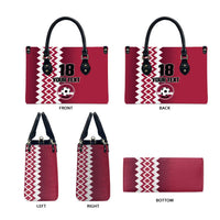 Custom Qatar Football Leather Bag Maroon One Go Champion - Wonder Print Shop