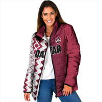 Custom Qatar Football Padded Jacket Maroon One Go Champion - Wonder Print Shop