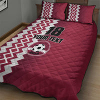 Custom Qatar Football Quilt Bed Set Maroon One Go Champion - Wonder Print Shop