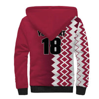 Custom Qatar Football Sherpa Hoodie Maroon One Go Champion - Wonder Print Shop