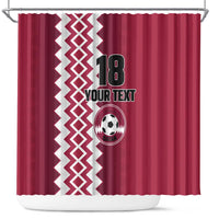 Custom Qatar Football Shower Curtain Maroon One Go Champion - Wonder Print Shop