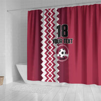 Custom Qatar Football Shower Curtain Maroon One Go Champion - Wonder Print Shop