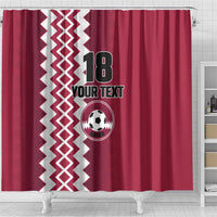 Custom Qatar Football Shower Curtain Maroon One Go Champion - Wonder Print Shop