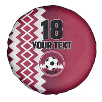 Custom Qatar Football Spare Tire Cover Maroon One Go Champion - Wonder Print Shop