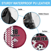 Custom Qatar Football Spare Tire Cover Maroon One Go Champion - Wonder Print Shop