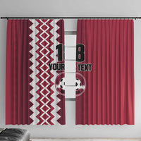 Custom Qatar Football Window Curtain Maroon One Go Champion - Wonder Print Shop
