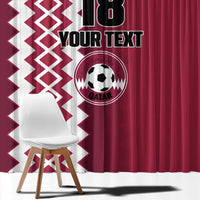 Custom Qatar Football Window Curtain Maroon One Go Champion - Wonder Print Shop