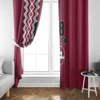 Custom Qatar Football Window Curtain Maroon One Go Champion - Wonder Print Shop