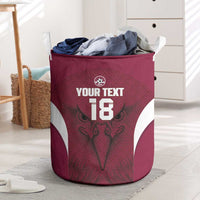 Custom Qatar Football Laundry Basket Maroon Falcon Spirit Red Version - Wonder Print Shop