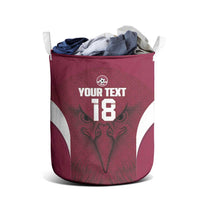 Custom Qatar Football Laundry Basket Maroon Falcon Spirit Red Version - Wonder Print Shop