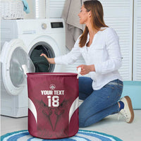 Custom Qatar Football Laundry Basket Maroon Falcon Spirit Red Version - Wonder Print Shop