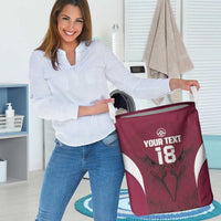 Custom Qatar Football Laundry Basket Maroon Falcon Spirit Red Version - Wonder Print Shop