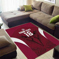 Custom Qatar Football Area Rug Maroon Falcon Spirit Red Version - Wonder Print Shop