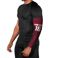 Custom Qatar Football Arm Sleeves Maroon Falcon Spirit Red Version - Wonder Print Shop