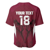 Custom Qatar Football Baseball Jersey Maroon Falcon Spirit Red Version - Wonder Print Shop