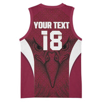 Custom Qatar Football Basketball Jersey Maroon Falcon Spirit Red Version - Wonder Print Shop