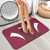 Custom Qatar Football Bathroom Set Maroon Falcon Spirit Red Version - Wonder Print Shop