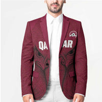 Custom Qatar Football Blazer Maroon Falcon Spirit Red Version - Wonder Print Shop