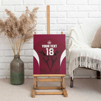Custom Qatar Football Canvas Wall Art Maroon Falcon Spirit Red Version - Wonder Print Shop