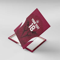 Custom Qatar Football Canvas Wall Art Maroon Falcon Spirit Red Version - Wonder Print Shop
