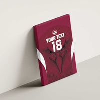 Custom Qatar Football Canvas Wall Art Maroon Falcon Spirit Red Version - Wonder Print Shop