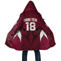 Custom Qatar Football Cloak Maroon Falcon Spirit Red Version - Wonder Print Shop