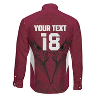 Custom Qatar Football Family Matching Mermaid Dress and Hawaiian Shirt Maroon Falcon Spirit Red Version - Wonder Print Shop