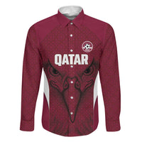 Custom Qatar Football Family Matching Tank Maxi Dress and Hawaiian Shirt Maroon Falcon Spirit Red Version - Wonder Print Shop