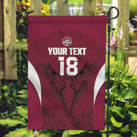 Custom Qatar Football Garden Flag Maroon Falcon Spirit Red Version - Wonder Print Shop