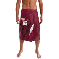 Custom Qatar Football Lavalava Maroon Falcon Spirit Red Version - Wonder Print Shop