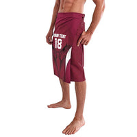 Custom Qatar Football Lavalava Maroon Falcon Spirit Red Version - Wonder Print Shop