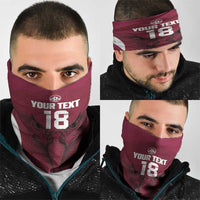 Custom Qatar Football Neck Gaiter Maroon Falcon Spirit Red Version - Wonder Print Shop