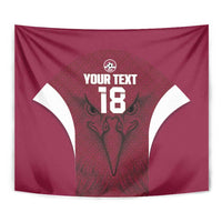 Custom Qatar Football Tapestry Maroon Falcon Spirit Red Version - Wonder Print Shop