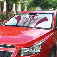 Custom Qatar Football Auto Sun Shade Maroon Falcon Spirit White Version - Wonder Print Shop