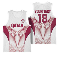 Custom Qatar Football Basketball Jersey Maroon Falcon Spirit White Version - Wonder Print Shop