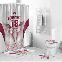 Custom Qatar Football Bathroom Set Maroon Falcon Spirit White Version - Wonder Print Shop