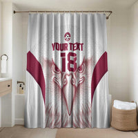 Custom Qatar Football Bathroom Set Maroon Falcon Spirit White Version - Wonder Print Shop