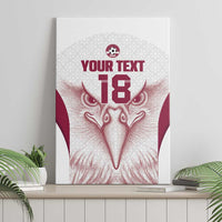 Custom Qatar Football Canvas Wall Art Maroon Falcon Spirit White Version - Wonder Print Shop