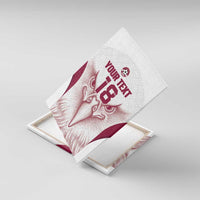 Custom Qatar Football Canvas Wall Art Maroon Falcon Spirit White Version - Wonder Print Shop
