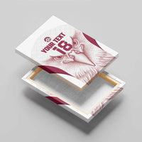 Custom Qatar Football Canvas Wall Art Maroon Falcon Spirit White Version - Wonder Print Shop