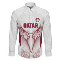 Custom Qatar Football Family Matching Tank Maxi Dress and Hawaiian Shirt Maroon Falcon Spirit White Version - Wonder Print Shop