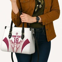 Custom Qatar Football Leather Bag Maroon Falcon Spirit White Version - Wonder Print Shop
